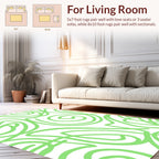 Abstract Green Swirls Pattern Rug