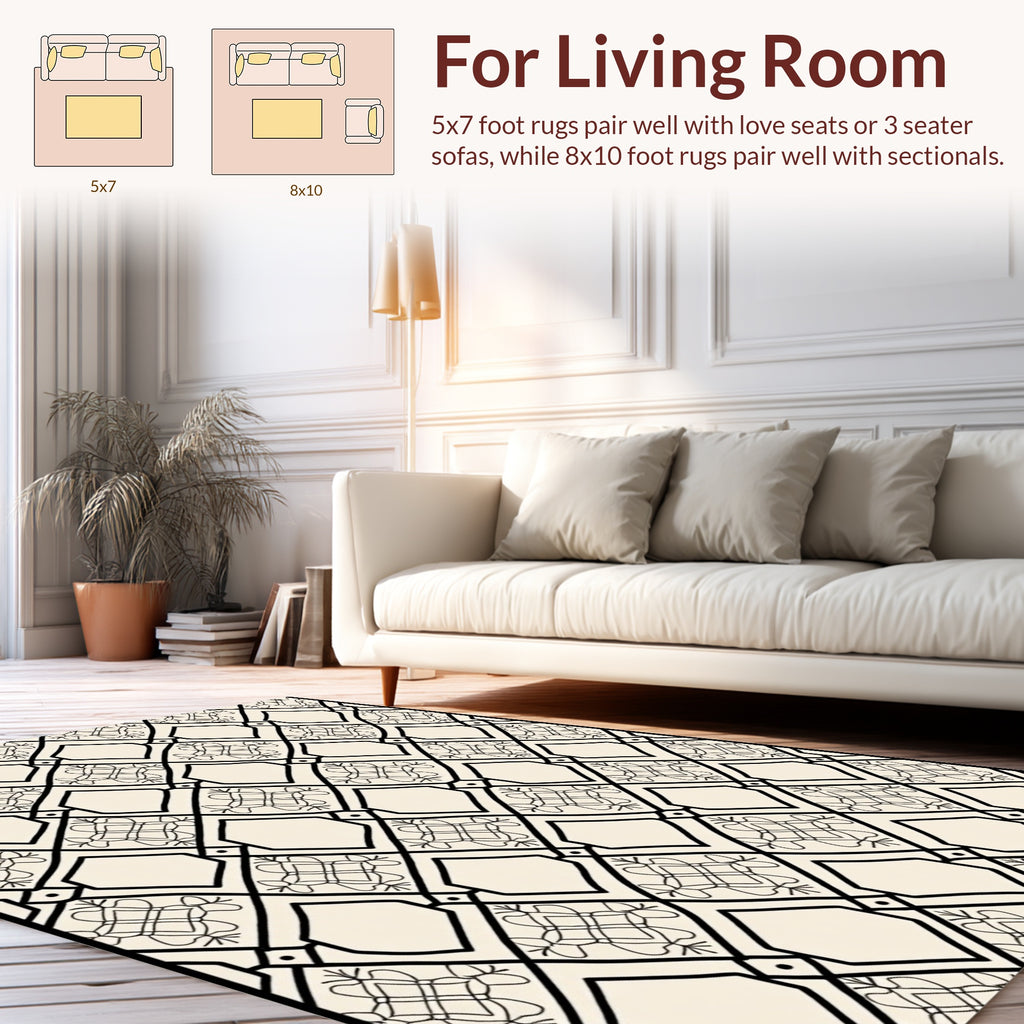 Geometric Diamond Pattern With Intricate Details Rug