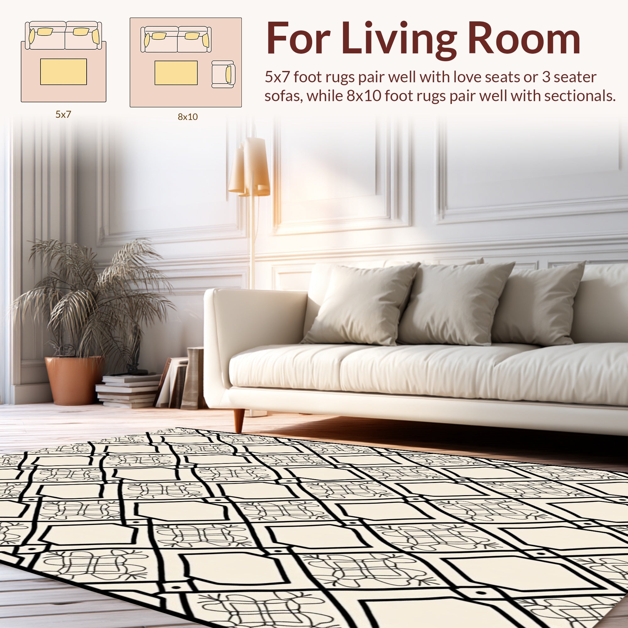Geometric Diamond Pattern With Intricate Details Rug