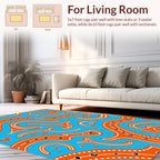 Whimsical Orange Swirls Boho Design Rug