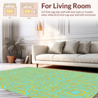 Aqua Gold Organic Pattern Rug