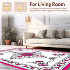 Ornate Floral Mandala Pink Grey Design Rug