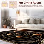 Cosmic Spiral Planet Pattern Design Rug