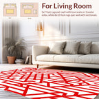 Red Abstract Geometric Pattern Rug