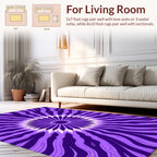 Purple Radial Floral Pattern Rug