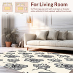 Whimsical Abstract Ink Blot Design Rug