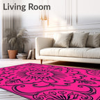 Vibrant Floral Mandala Pattern Rug