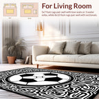 Abstract Football Maze Pattern Rug