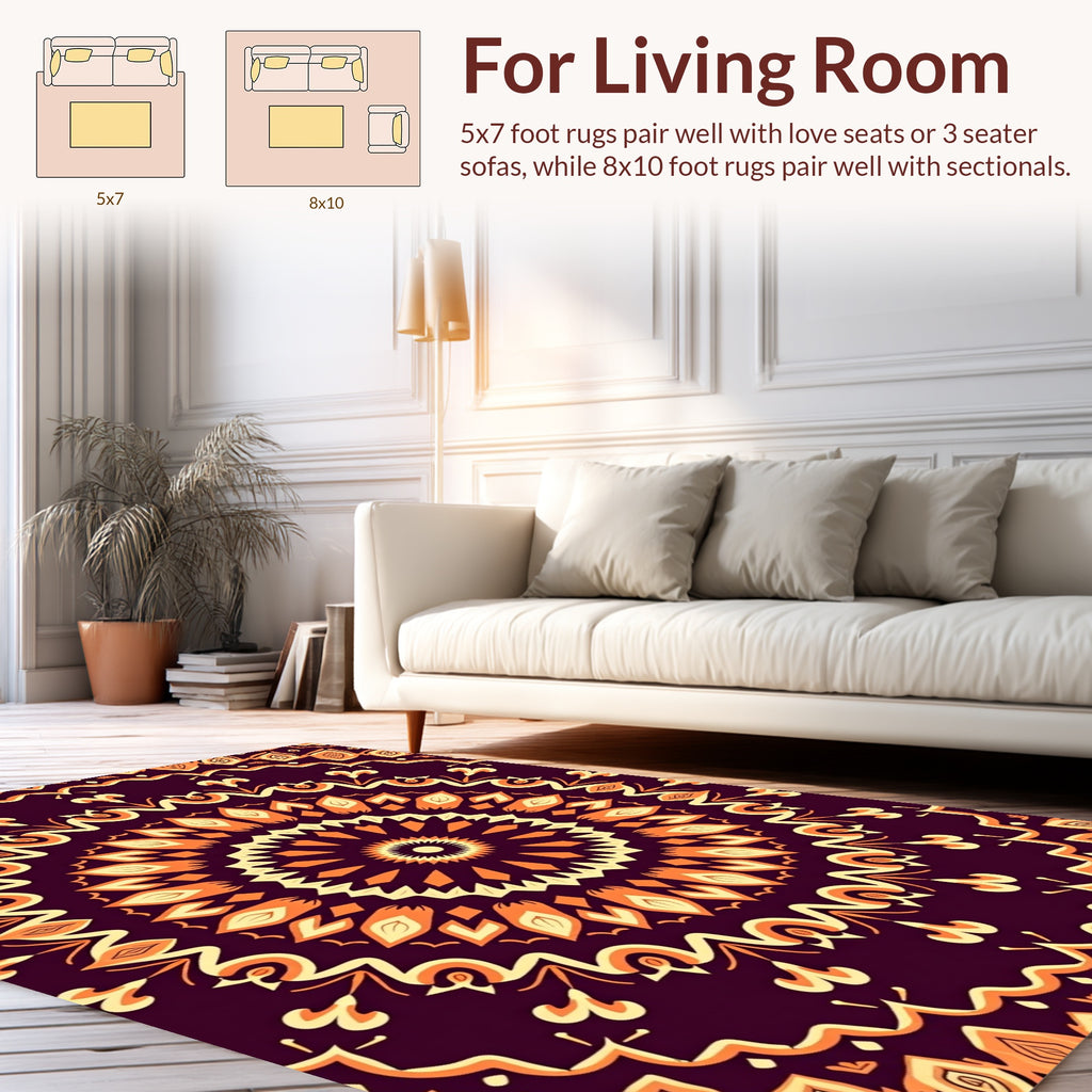 Mandala Pattern Warm Tones Rug
