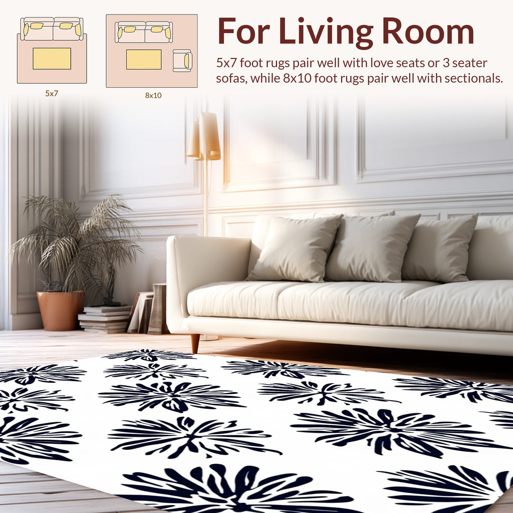 Bold Floral Starburst Pattern Rug
