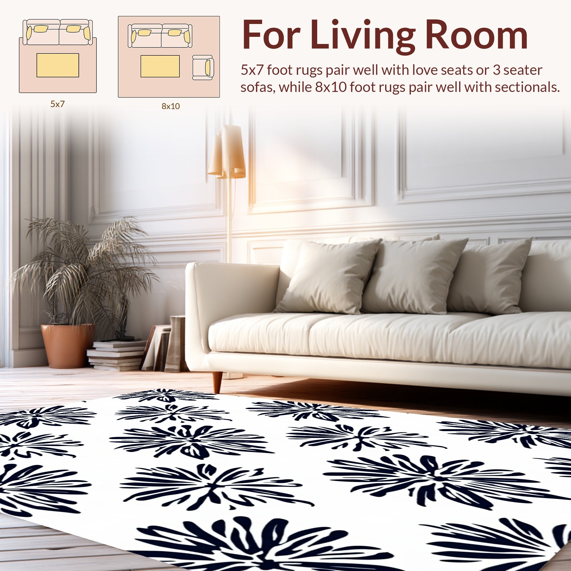 Bold Floral Starburst Pattern Rug