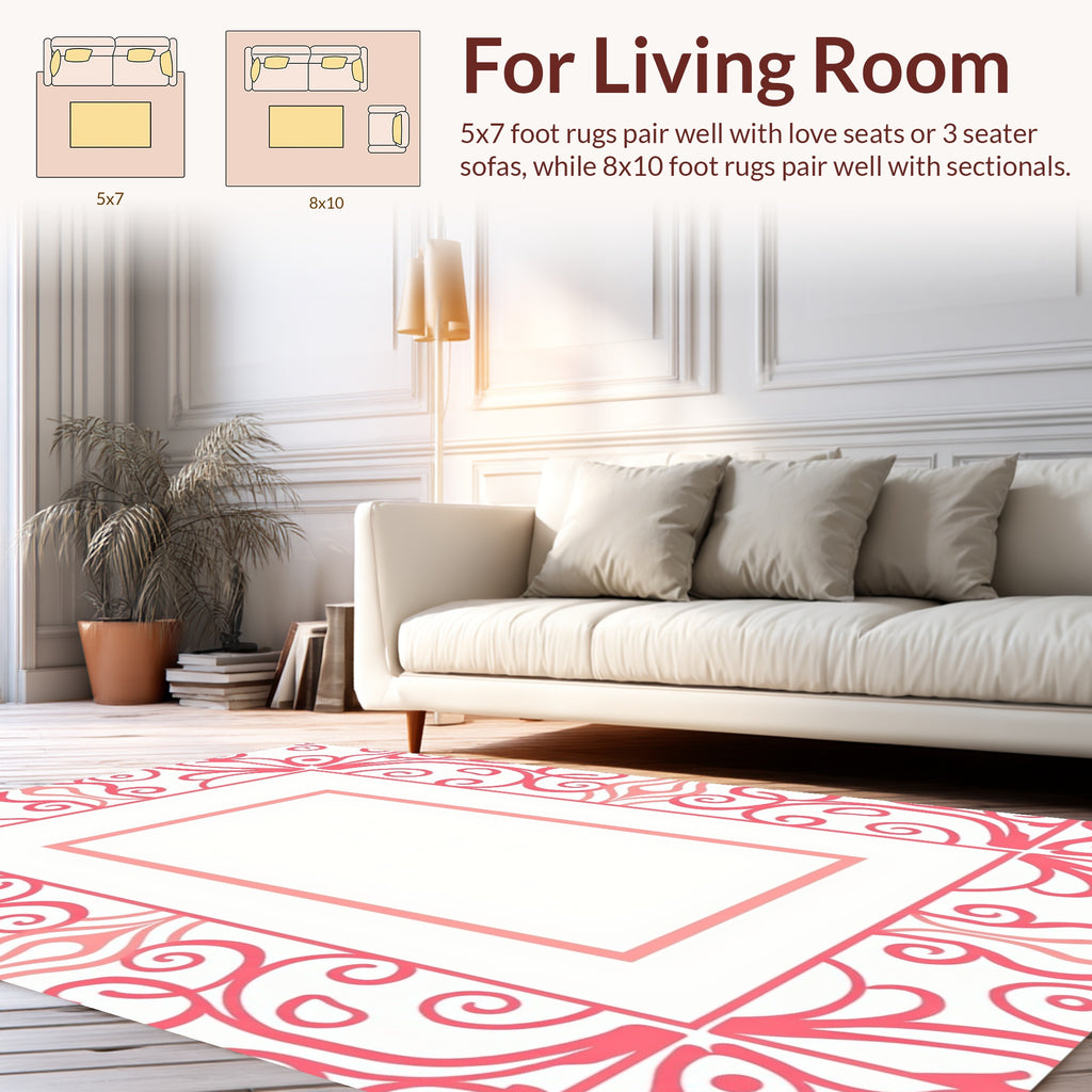 Coral Scroll Flourish Medallion Rug