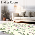 Whimsical Floral Pattern Design Rug