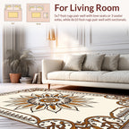 Intricate Floral Sunburst Mandala Design Rug