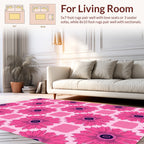 Radiant Pink Floral Pattern Rug