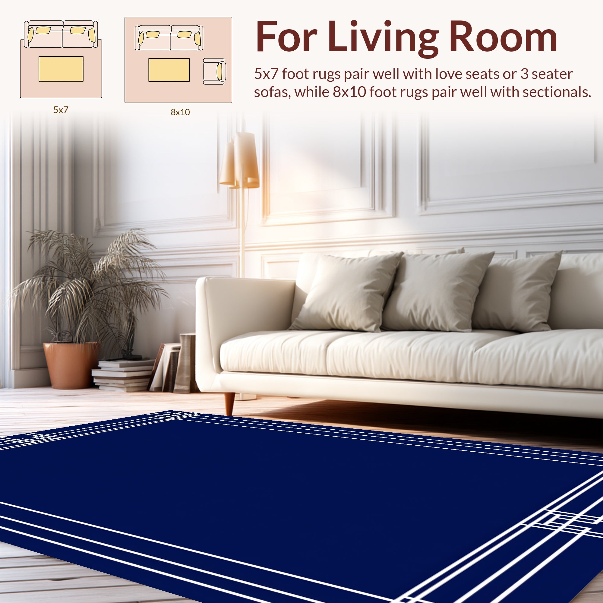 Classic Geometric Border Design Rug