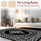 Black And White Floral Intricate Design Rug