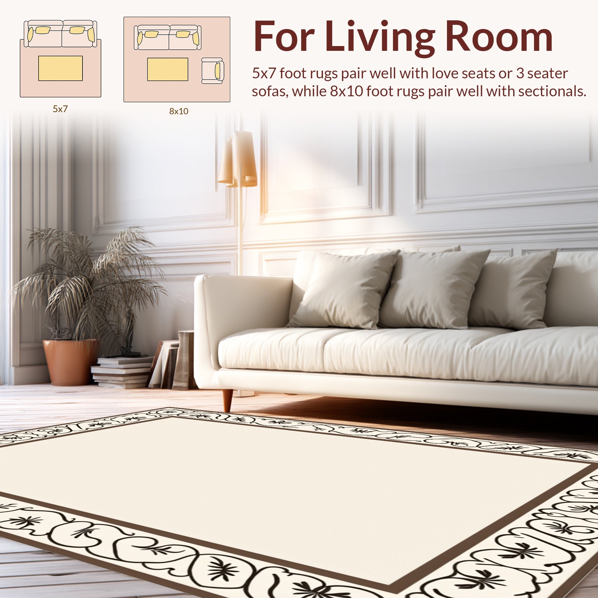 Ornate Swirl Floral Ornament Pattern Rug