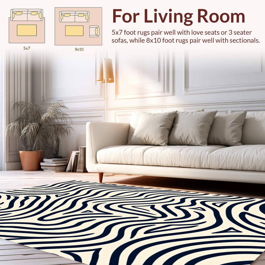 Abstract Wavy Stripe Pattern Rug