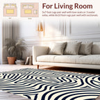 Abstract Wavy Stripe Pattern Rug