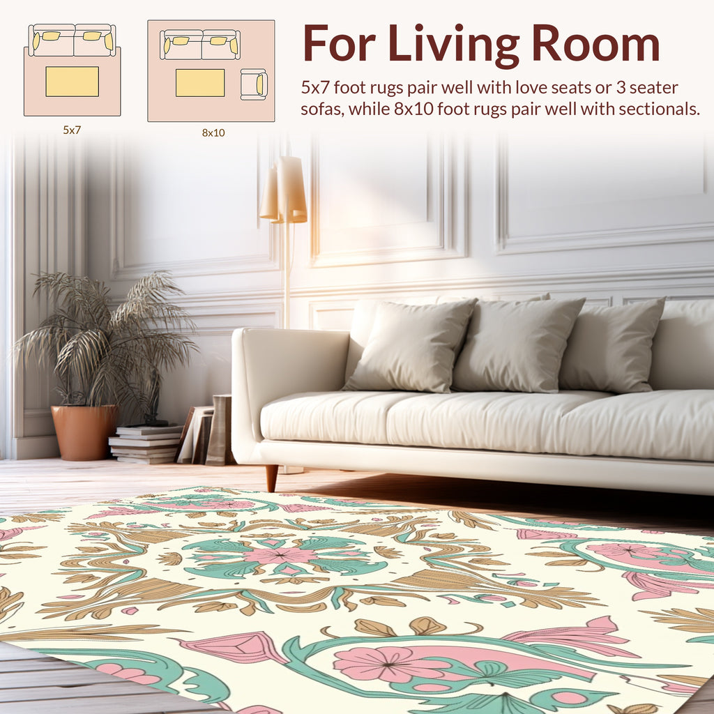Art Nouveau Floral Medallion Pattern Rug