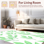 Whimsical Green Leaves Pattern Design Rug