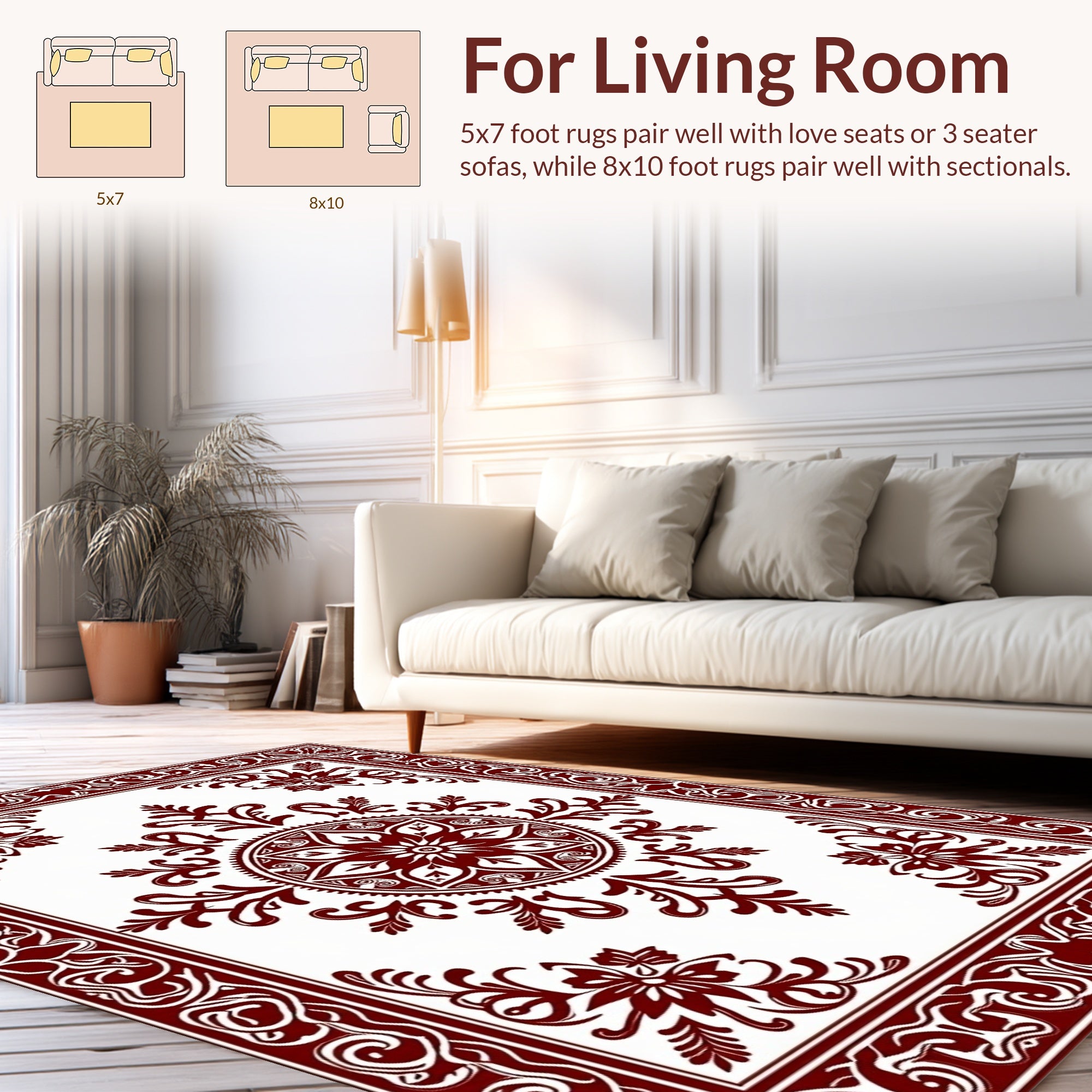 Elegant Floral Medallion Border Rug