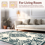 Ornate Floral Scroll Symmetry Design Rug