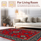 Bold Floral Red Cream Navy Rug