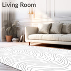 Abstract Wavy Line Pattern Rug