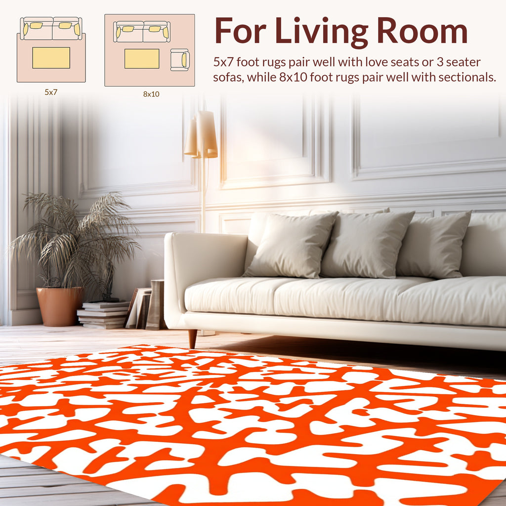 Abstract Coral Branch Pattern Rug