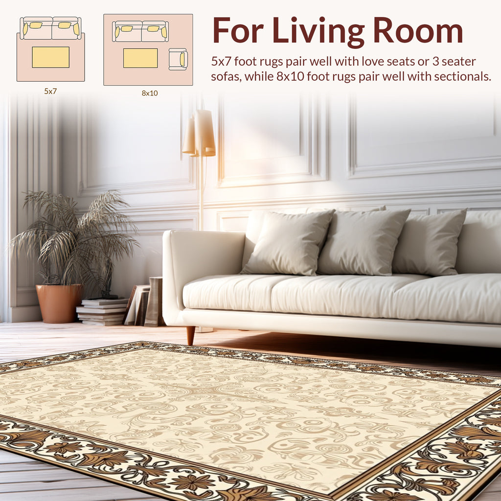 Vintage Floral Scrollwork Pattern Rug