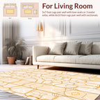 Pale Orange Geometric Honeycomb Pattern Rug