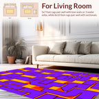 Abstract Geometric Purple Orange Pattern Rug