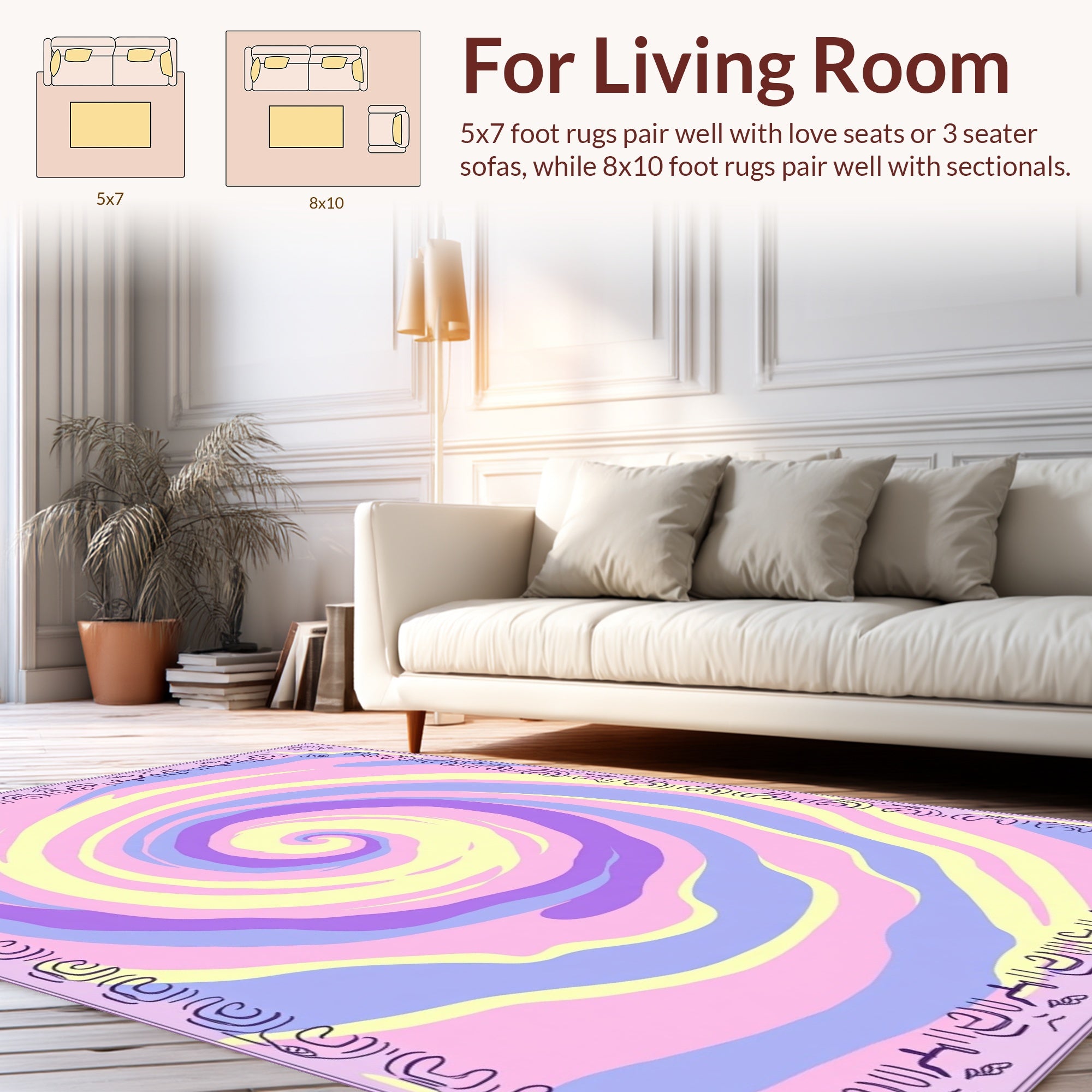 Pastel Swirl Abstract Pattern Rug