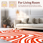 Bold Red Swirl Pattern Design Rug