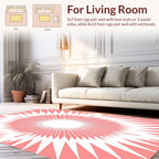 Radiating Sunburst Pattern Scarlet Rug