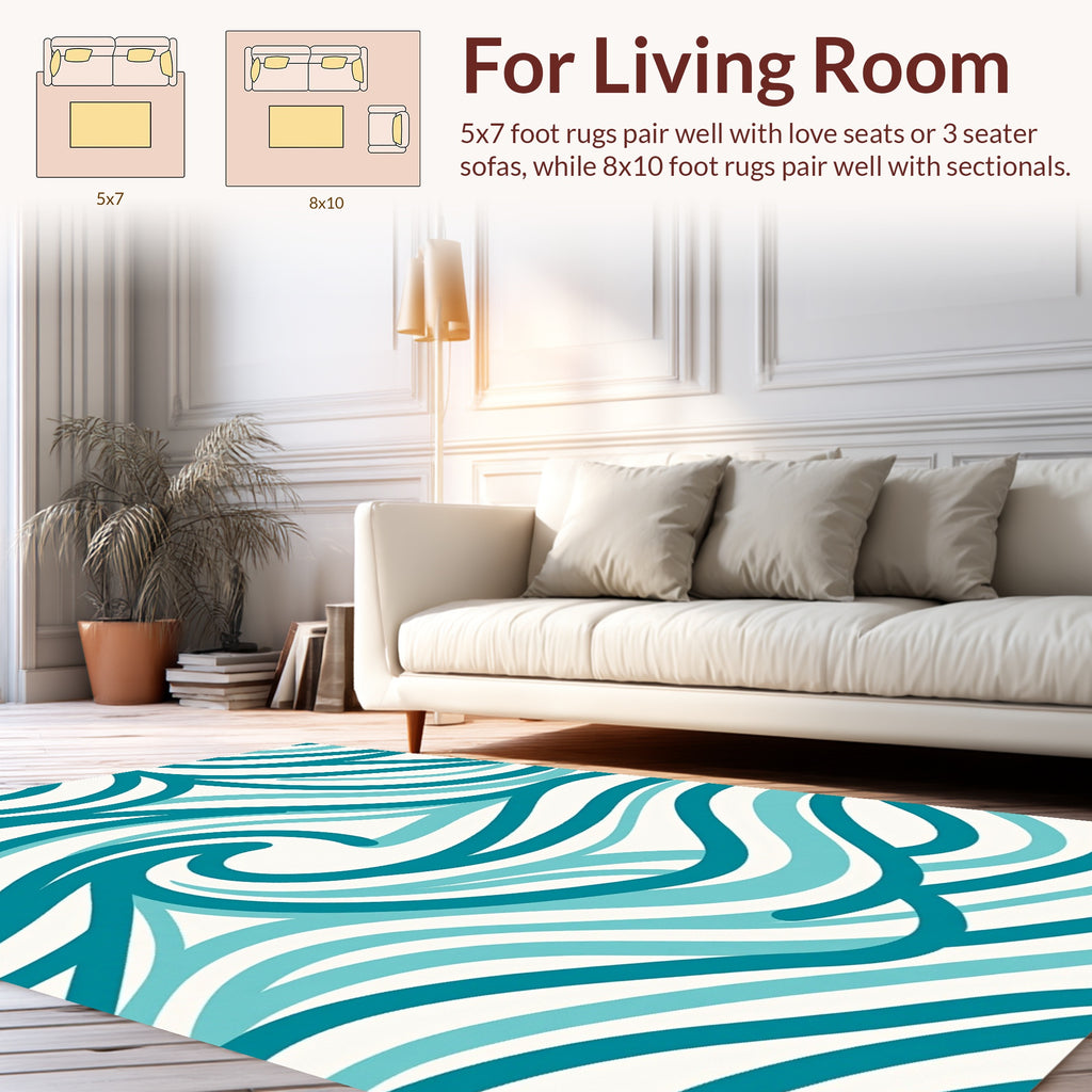 Ocean Wave Pattern Design Rug