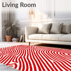 Bold Red Zebra Stripe Rug