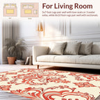 Coral Floral Scrollwork Pattern Rug