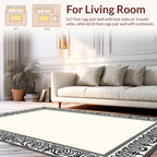 Vintage Black Floral Accent Rug