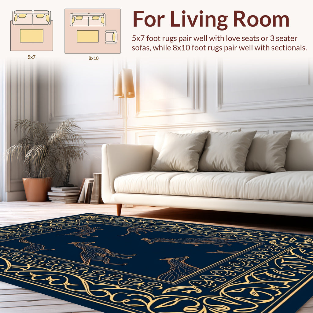 Ornate Animals Border Design Rug