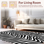 Bold Black and White Zebra Print Rug