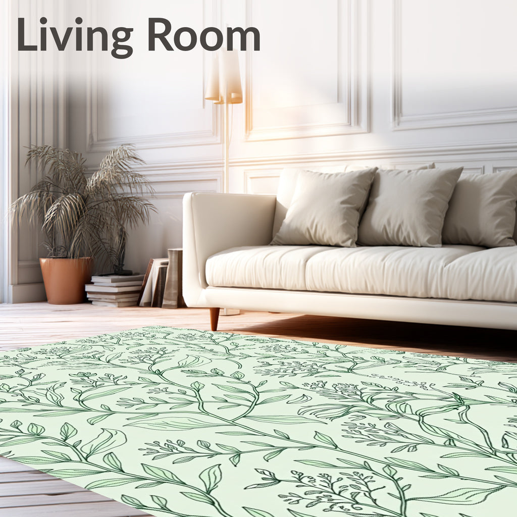 Delicate Botanical Vine Pattern Rug