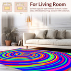 Vibrant Rainbow Swirl Pattern Rug