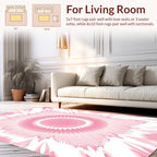 Concentric Pink Petal Kaleidoscope Design Rug