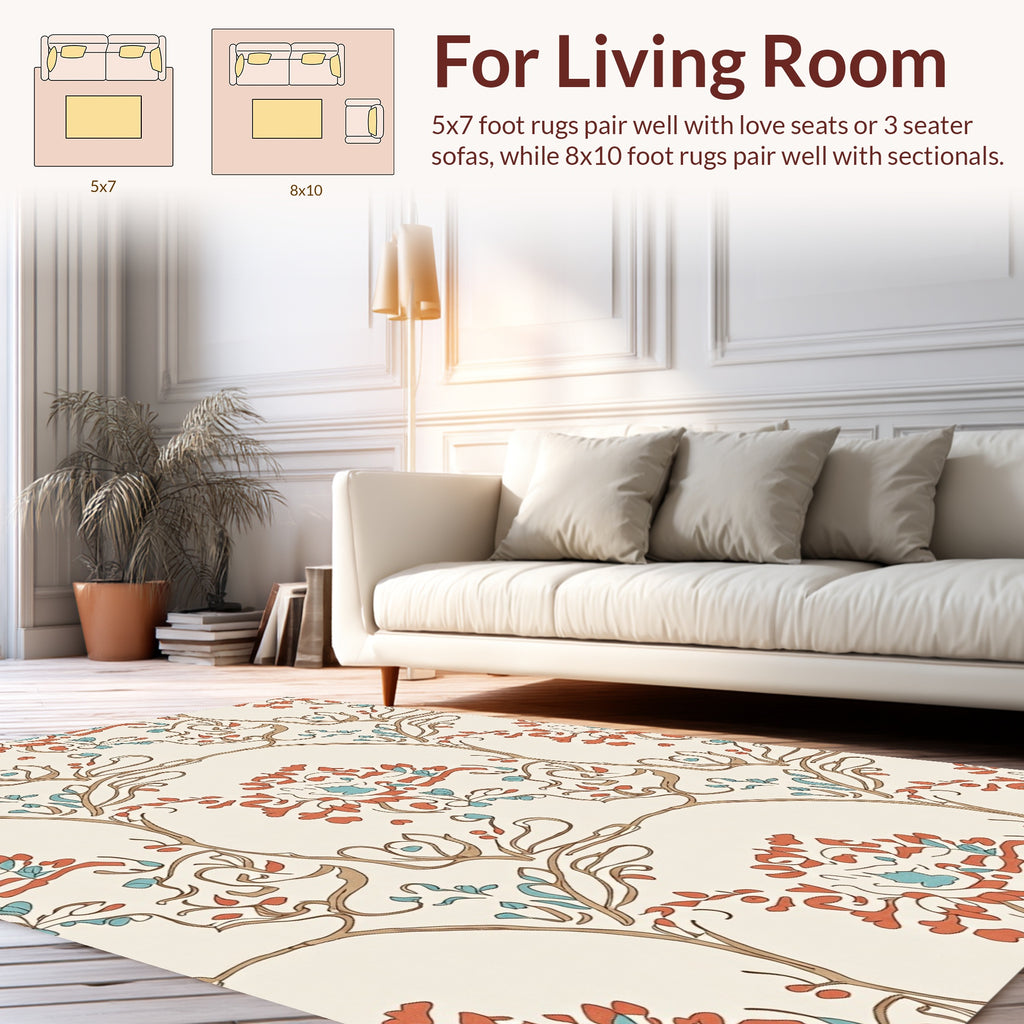 Art Nouveau Floral Vines Pattern Rug