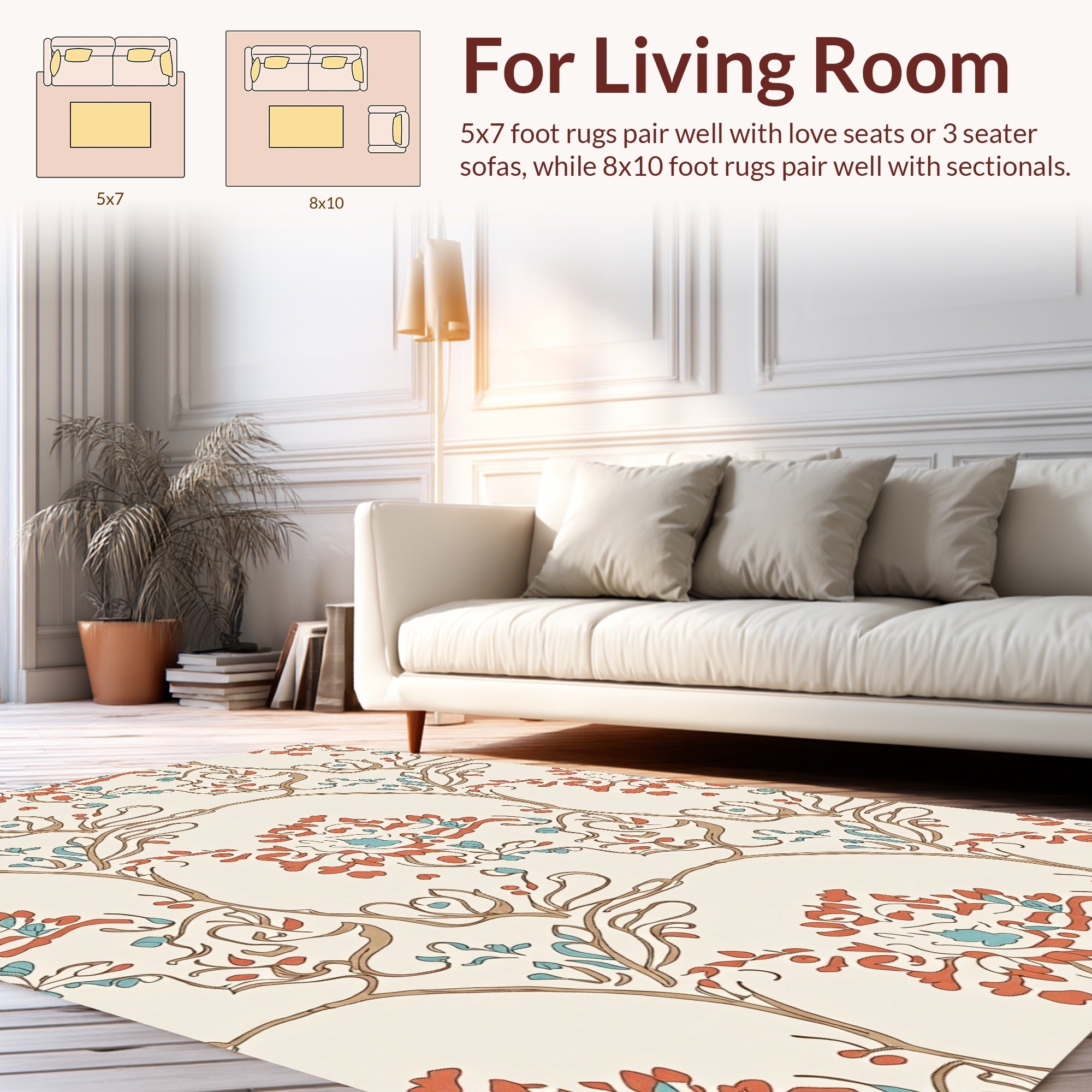 Art Nouveau Floral Vines Pattern Rug