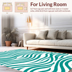 Teal Wave Pattern Design Rug