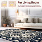 Intricate Floral Medallion Border Rug